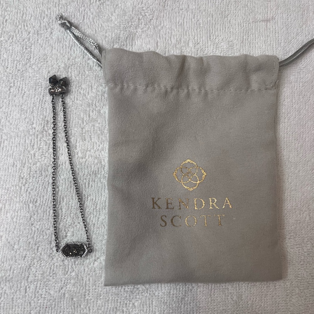 Kendra Scott Elaina adjustable chain bracelet in Gunmetal